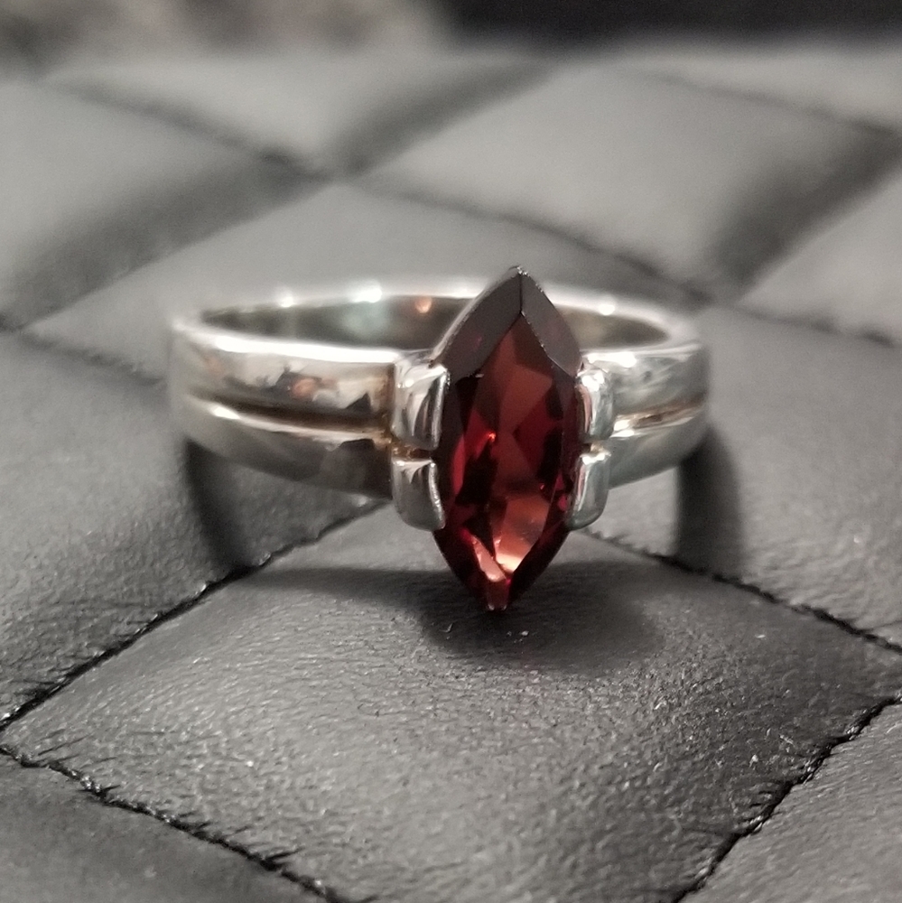 Garnet Silver Ring